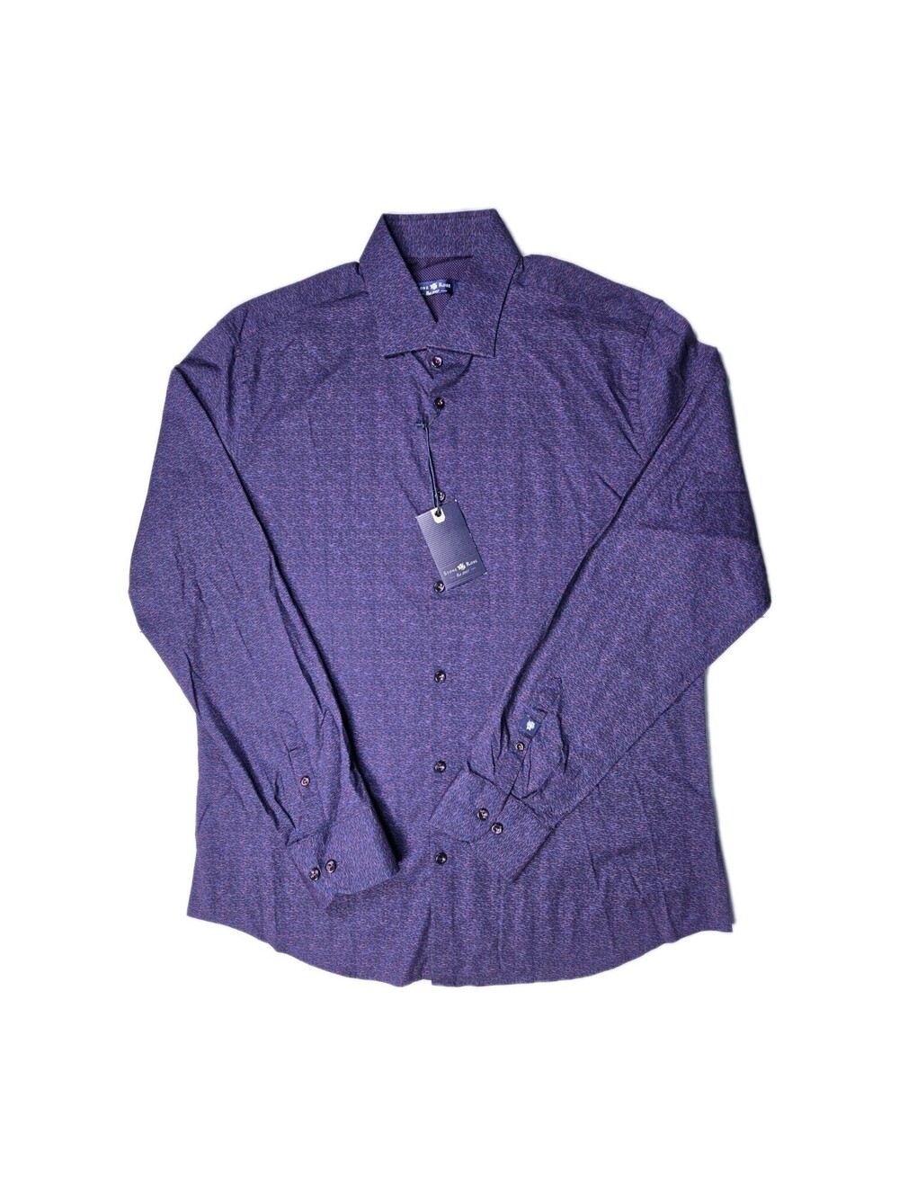 Stone Rose - Purple Glitch Button Up Long-Sleeve - Men's Sz 5